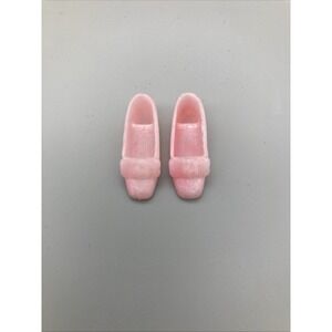 Vintage 70s Barbie FRANCIE Pale Pink PLASTIC SHOES Square Low Heels Hong Kong